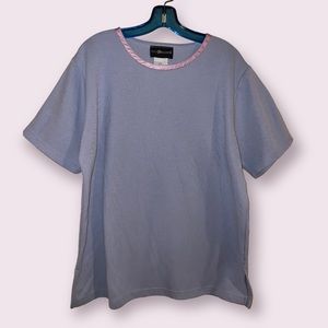 Vintage Sag Harbor Lilac Purple Short Sleeve Top Blouse